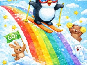 Penguin Ski Race