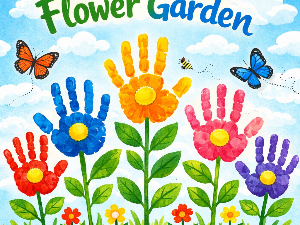 Rainbow Handprint Garden