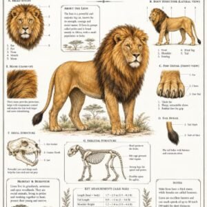 vintage lion scientific atlas poster product